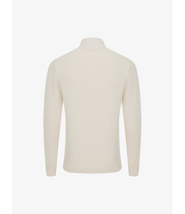half buttonzip trui zand