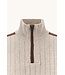 wol cashmere half zip trui beige