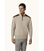 wol cashmere half zip trui beige