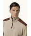 wol cashmere half zip trui beige