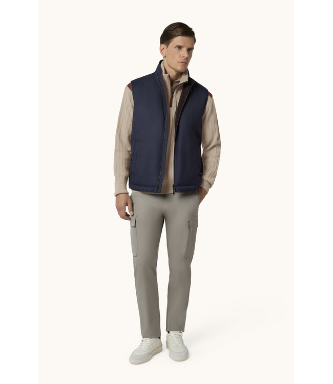 wol cashmere half zip trui beige