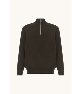Paul & Shark tech wol half zip trui bruin
