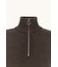tech wol half zip trui bruin