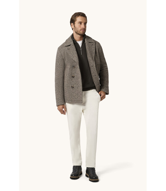 tech wol half zip trui bruin
