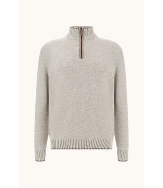 Paul & Shark wol cashmere half zip trui beige