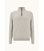 wol cashmere half zip trui beige