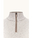wol cashmere half zip trui beige