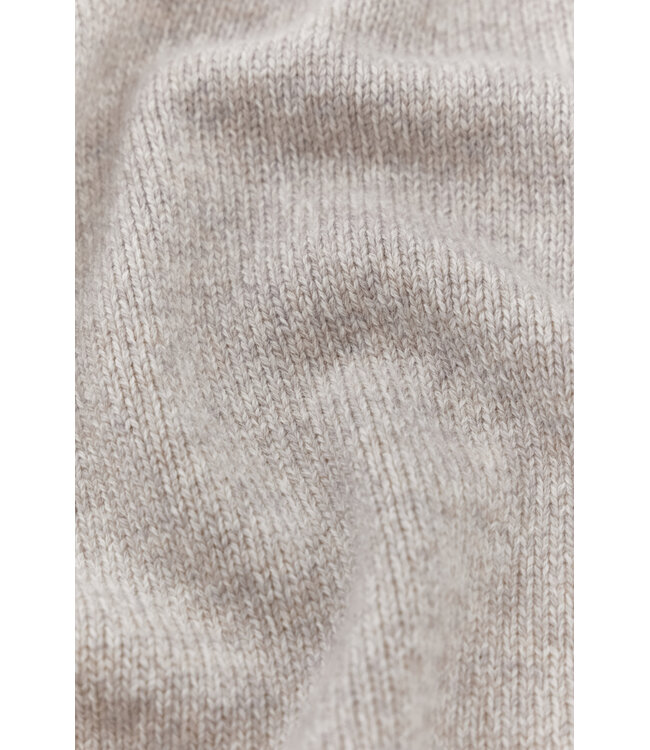 wol cashmere half zip trui beige