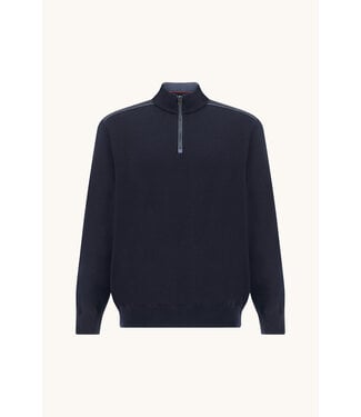 Paul & Shark wollen half zip trui marine