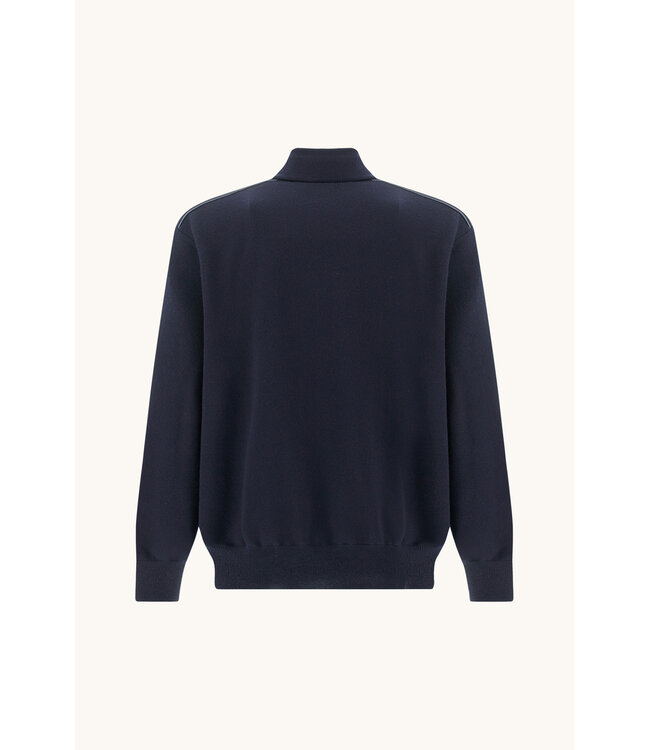 wollen half zip trui marine