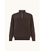 wollen half zip trui bruin