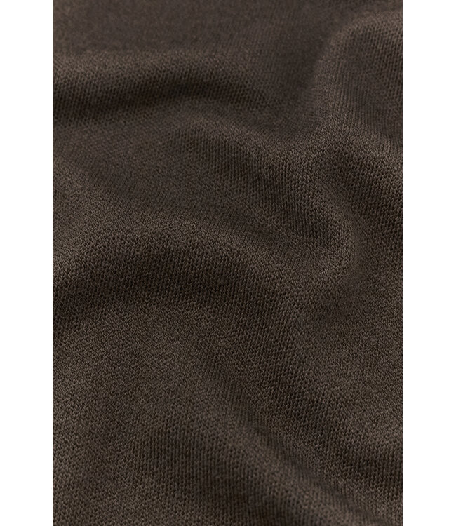 wollen half zip trui bruin