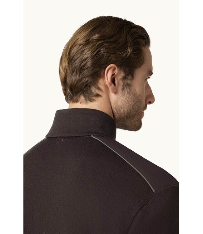 wollen half zip trui bruin