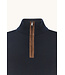 X-Soft wollen half zip trui marine