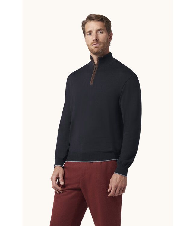 X-Soft wollen half zip trui marine