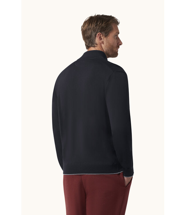X-Soft wollen half zip trui marine