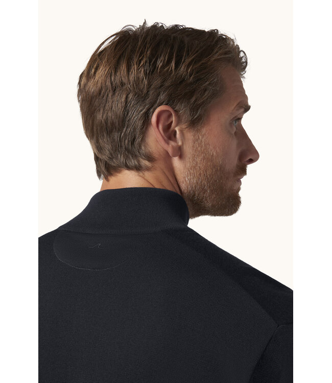 X-Soft wollen half zip trui marine