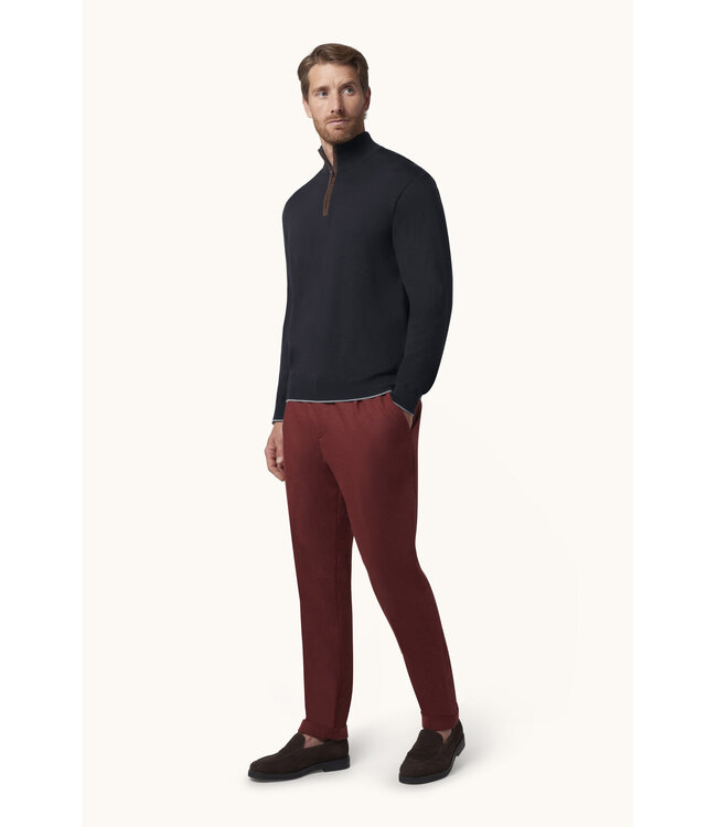 X-Soft wollen half zip trui marine