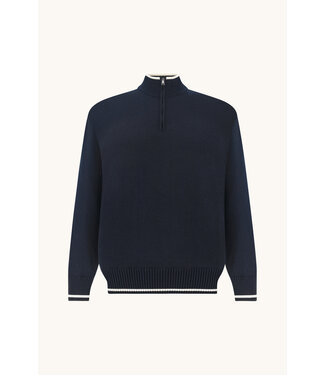 Paul & Shark wollen half zip trui marine
