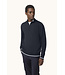 wollen half zip trui marine