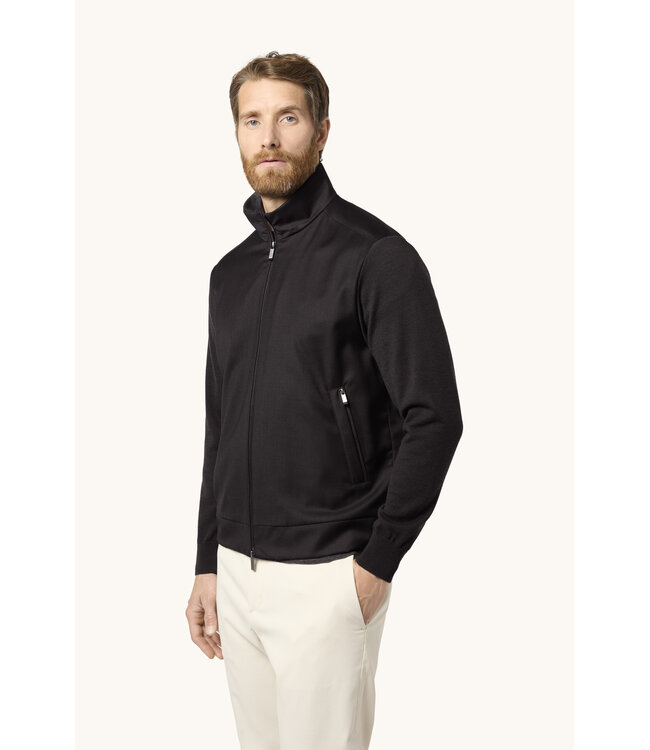 wollen hybride vest bruin