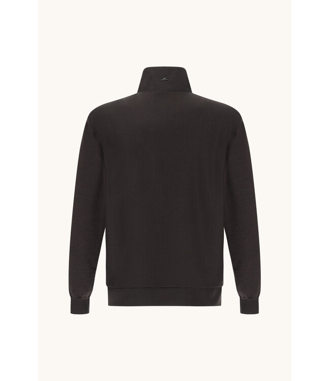 wollen hybride vest bruin