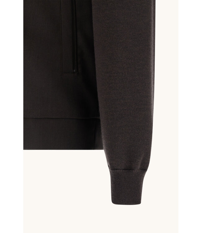 wollen hybride vest bruin
