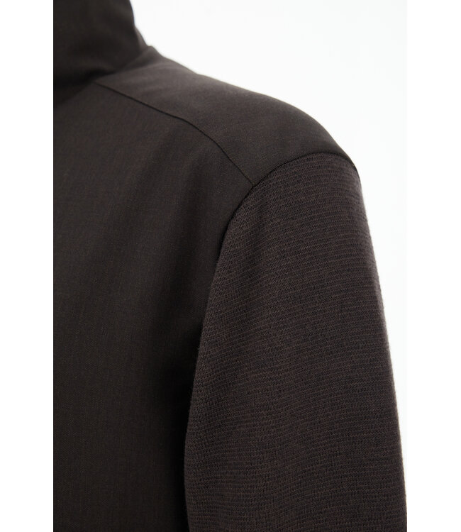 wollen hybride vest bruin