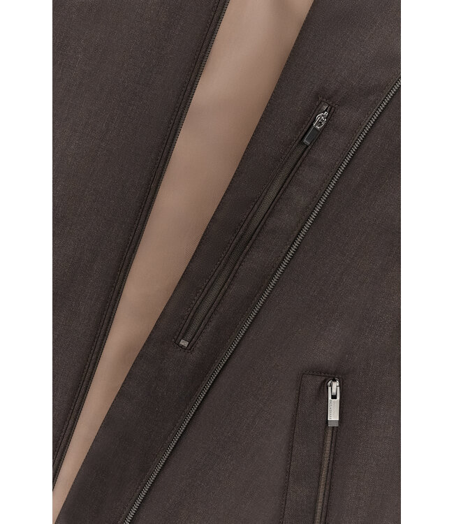 wollen hybride vest bruin