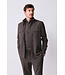 wol stretch overshirt donkerbruin