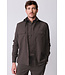 wol stretch overshirt donkerbruin