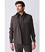 wol stretch overshirt donkerbruin