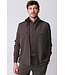 slim fit wol stretch overhemd bruin