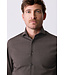 slim fit wol stretch overhemd bruin