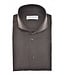 slim fit flanellen overhemd bruin