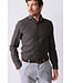 slim fit flanellen overhemd bruin