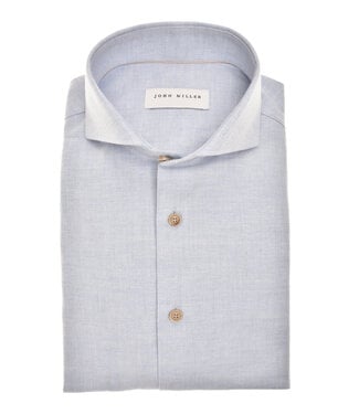 John Miller slim fit flanellen overhemd lichtblauw