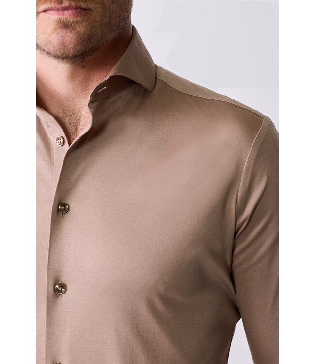 slim fit premium jersey overhemd beige