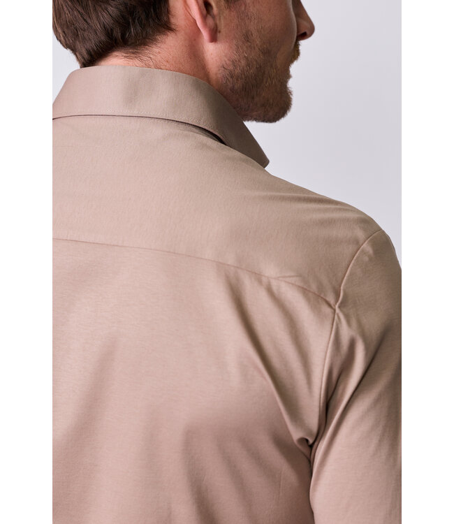 slim fit premium jersey overhemd beige