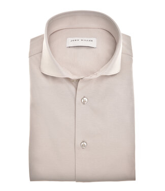 John Miller slim fit premium jersey overhemd zand