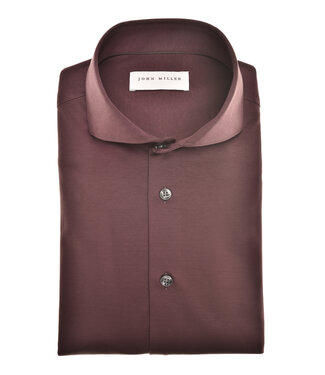John Miller slim fit premium jersey overhemd bordeaux