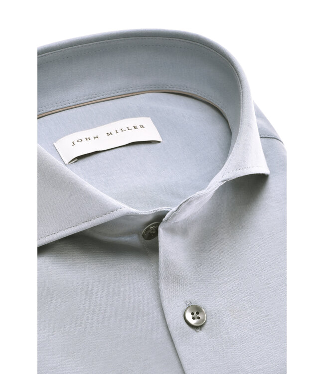 slim fit premium jersey overhemd lichtblauw