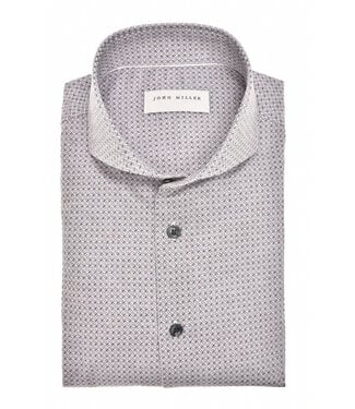 John Miller slim fit overhemd bordeaux print