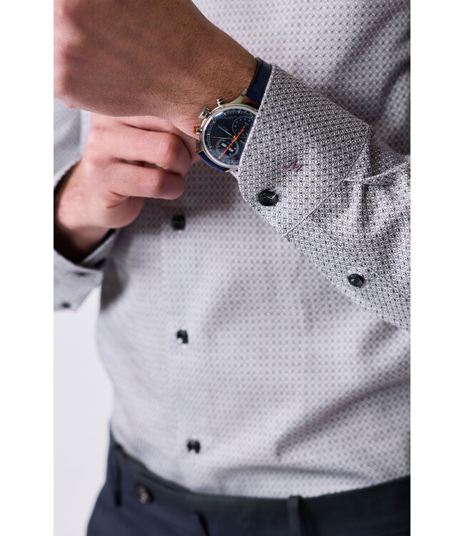 slim fit overhemd bordeaux print
