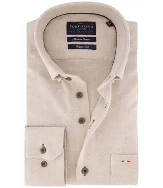 Portofino regular fit overhemd beige