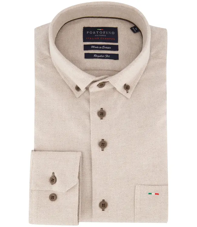 regular fit overhemd beige