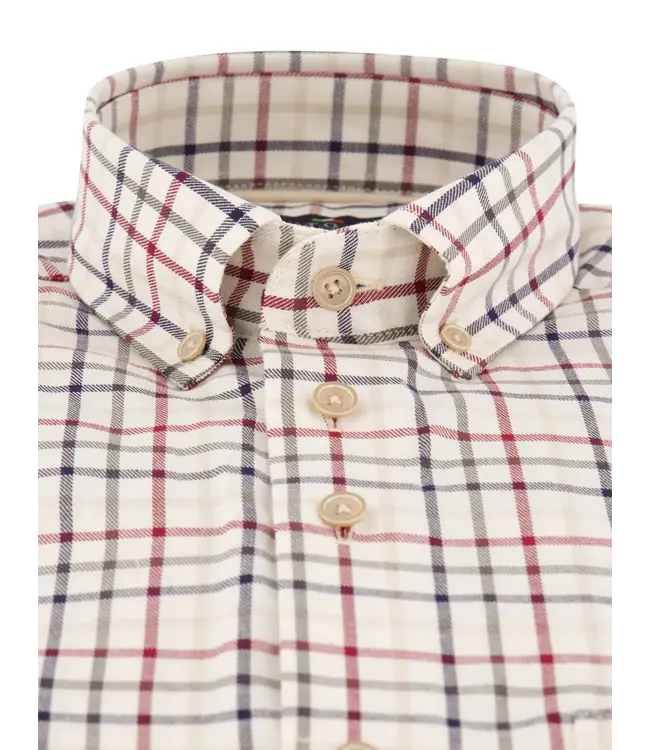 regular fit overhemd beige ruit