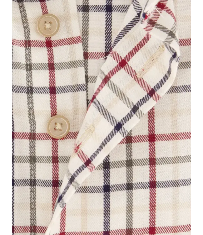 regular fit overhemd beige ruit