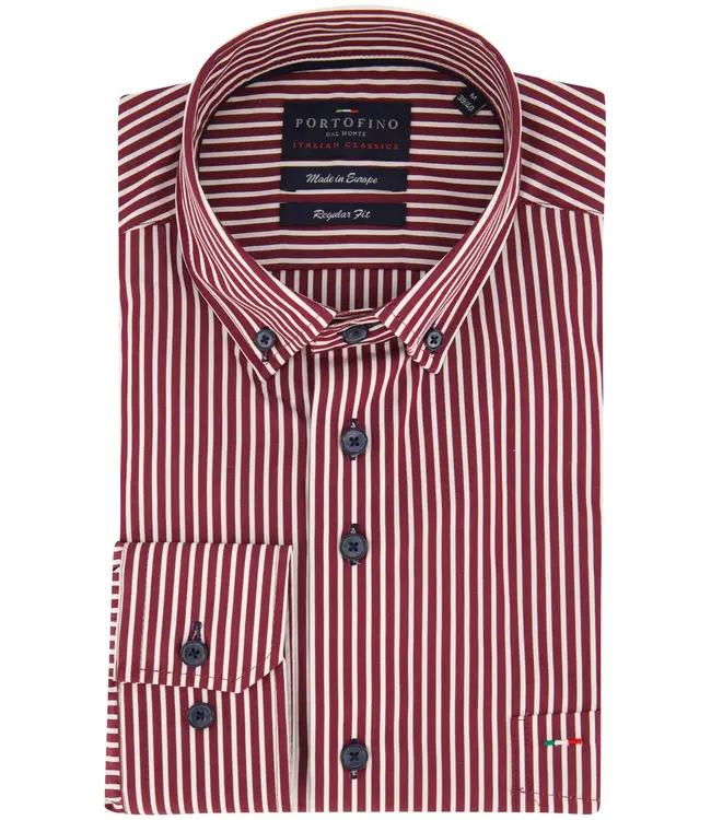 regular fit overhemd bordeaux streep