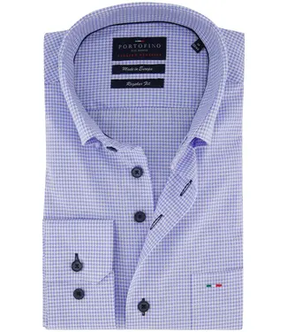 Portofino regular fit overhemd lichtblauw print